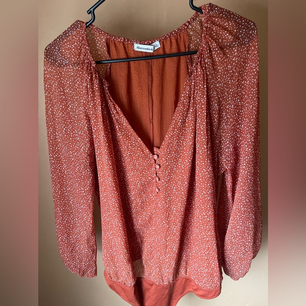 Orange Abercrombie sheer body suit